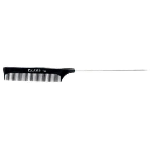 Pettine a coda in metallo PEGASUS 21,5 CM Professionale in Ebanite Antistatica